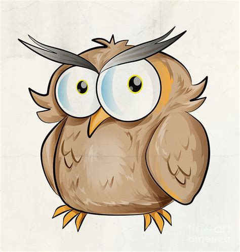 Fun Owl Cartoon Digital Art By Domenico Condello Fine Art America