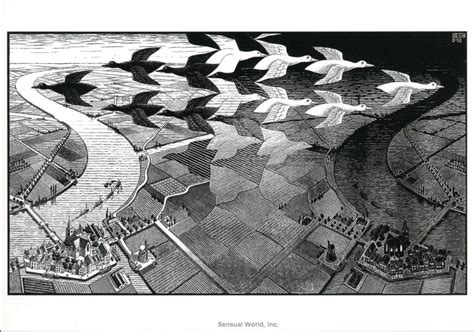 Day And Night Painting Mc Escher Warehouse Of Ideas