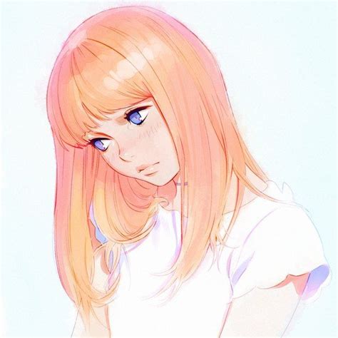 Anime Picture 1080x1080 With Original Kr0npr1nz Long Hair Single Blush Blue Eyes Simple