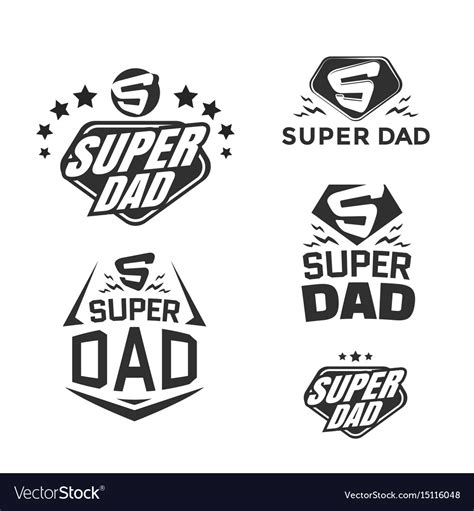 Super Dad Emblems Royalty Free Vector Image Vectorstock