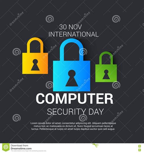 Take measures to preserve your wellbeing with our guidance on health and safety when working with computers. International Computer Security Day Stock Illustration ...