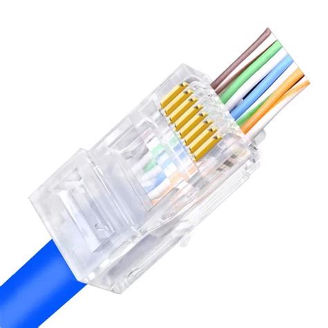 Ez Rj45 Connector Cat5e Cat6 Rj45 Ethernet Cable Plug Utp 8p8c Network