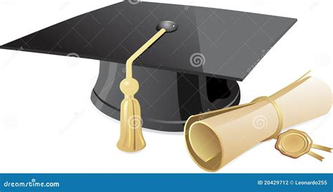 Graduation Cap And Diploma Stock Vector Illustration Of Ball 20429712