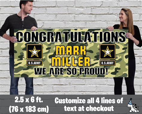 Custom Camo Us Army Banner Vinyl Welcome Home Or Etsy