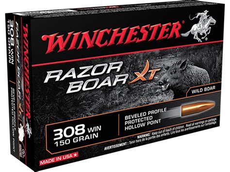 Winchester Razor Boar Xt 308 Winchester Ammo 150 Grain Solid Hollow