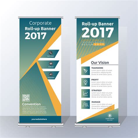 Vertical Roll Up Banner Template Design For Announce And Adverti 234704