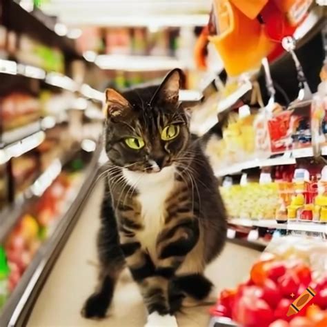 Cats Working In A Grocery Store On Craiyon