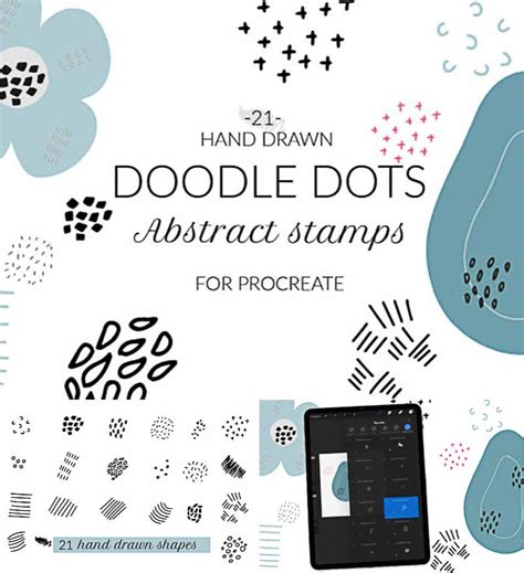 Check out these brush stamps for procreate! Doodle Abstract Procreate Stamps | Free download