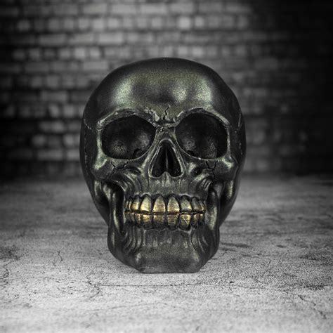 Metallic Black Skull Decoration Ornament
