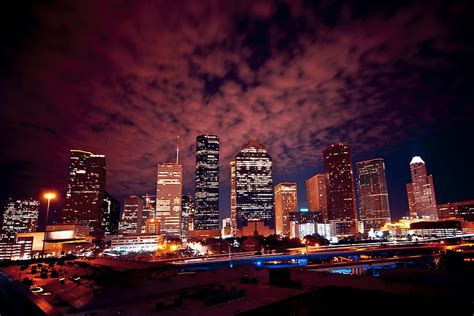 Night Houston Skyline Houston Skyline Skyline Houston Texas Skyline