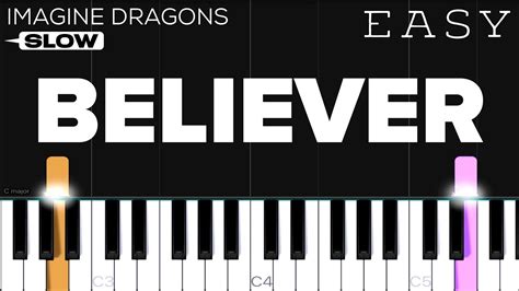 Imagine Dragons Believer Slow Easy Piano Tutorial Youtube
