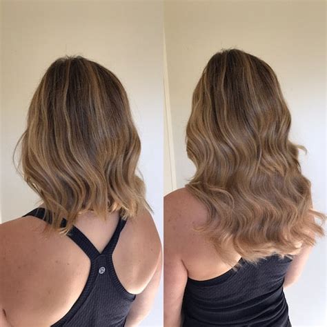 Before And After Halo Hair Extensions By Sitting Pretty™