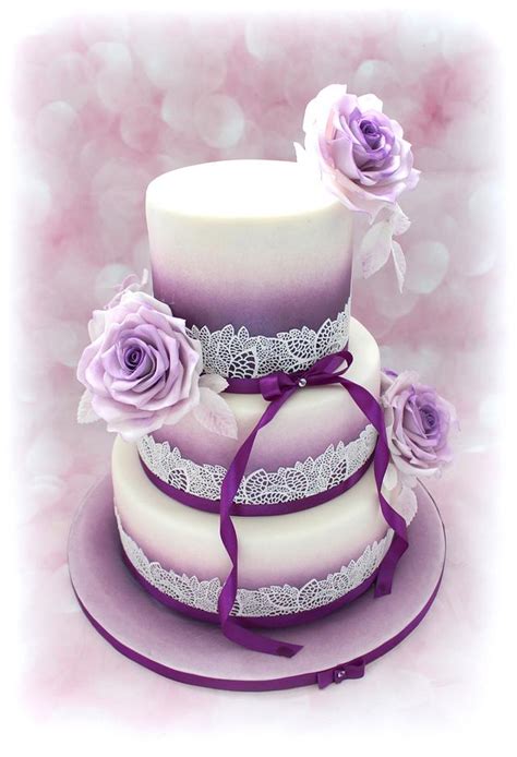Wedding Cake Lilac Decorated Cake By Lucie Milbachová Cakesdecor