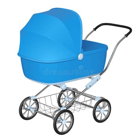 Blue Baby Carriage Cradle For Newborn Boy Stock Vector Illustration