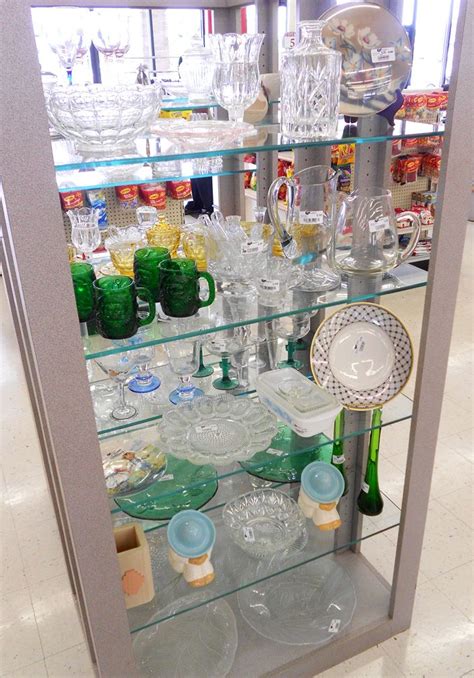 Glassware Display Near The Showcase Glassware Display Display Shelves Display
