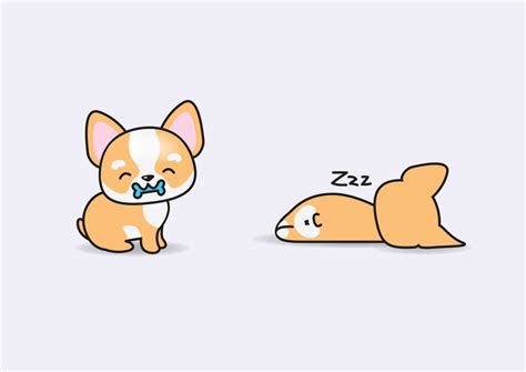 Premium Vector Clipart Kawaii Corgis Cute Corgi Clipart Etsy