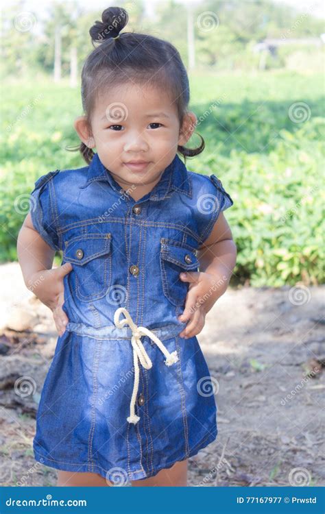 Thai Girl In Bean Garden Stock Image Image Of Cheerful 77167977