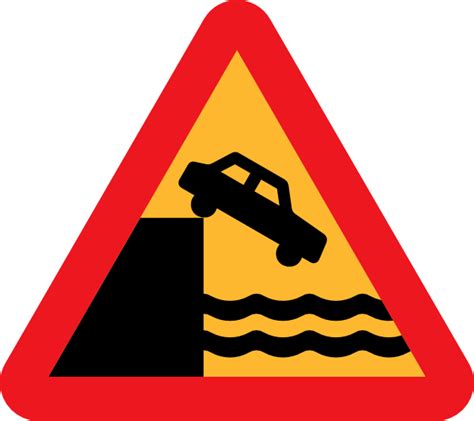 Caution Dont Drive Over A Cliff Into The Ocean Clip Art At