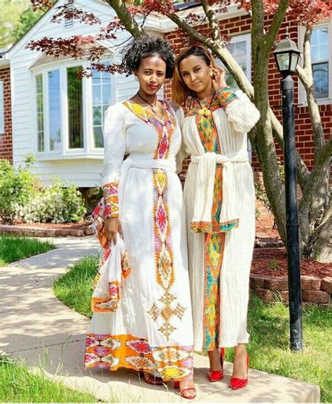 Clipkulture Habesha Ladies In Beautiful Kemis Traditional Outfits