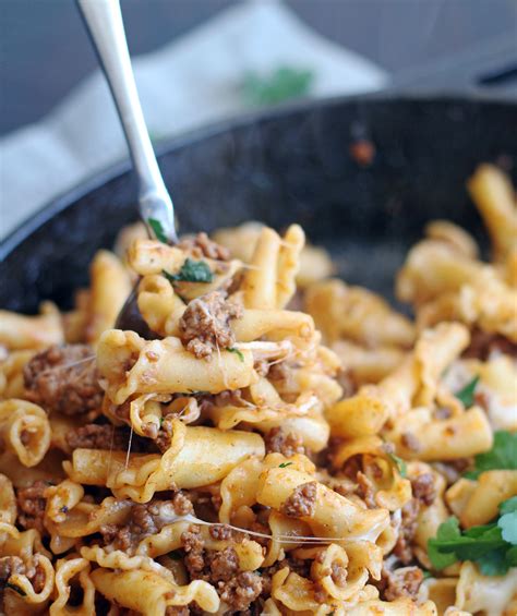 25 Minute Skillet Meat And Cheese Pasta 5 Boys Baker