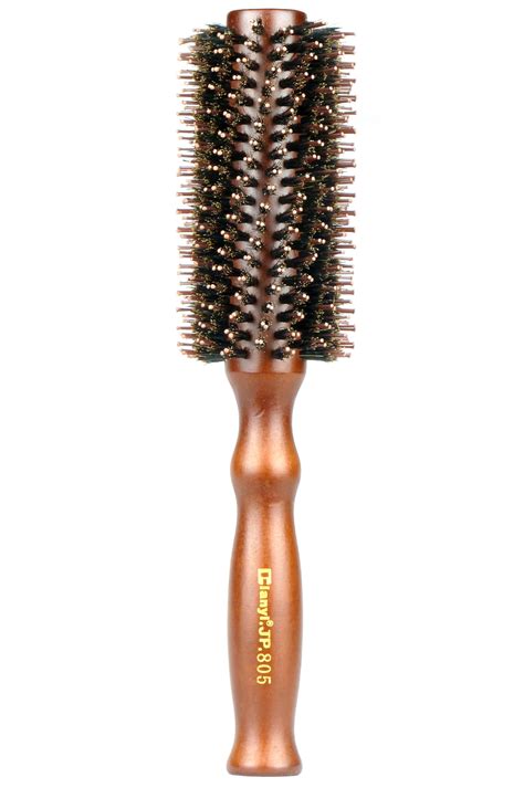 Styling Essentials Natural Boar Bristles Hair Brush Round Comb Twill 2