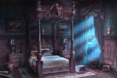 chained bed asc steampunk bedroom victorian bedroom fantasy bedroom