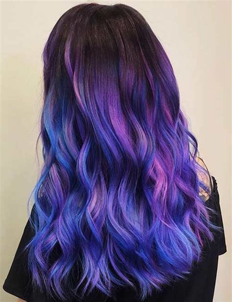 34 Stunning Blue And Purple Hair Colors Purple Hair Streaks Purple