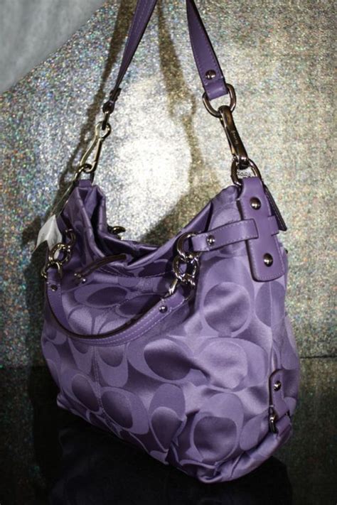 Coach PURPLE sateen signature large boho purse... I am in LOVE!!!!