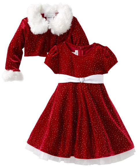 Girls Christmas Dress Velvet Sparkle Dress With Jacket Rotes