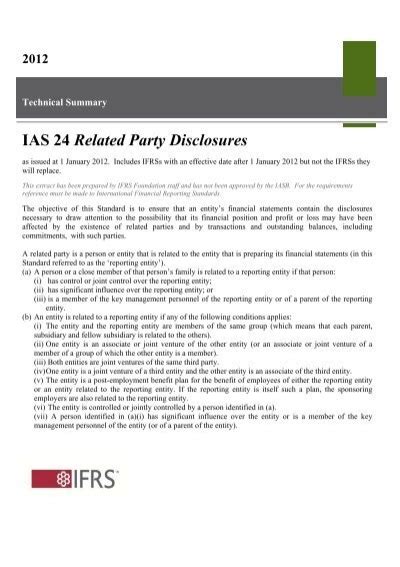 Ias 24 Related Party Disclosures