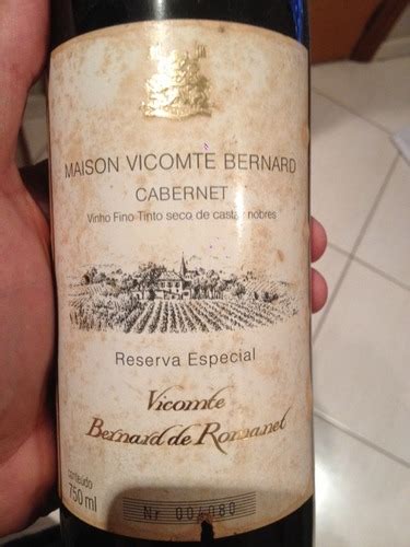 Vicomte Bernard De Romanet Reserva Especial Cabernet Vivino Us