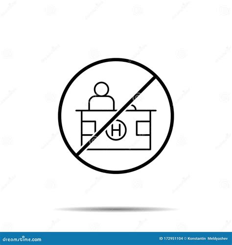 No Reception Icon Simple Thin Line Outline Vector Of Hotel Service