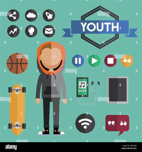 Hipster Lifestyle Daily Life Icon Vector Illustration Stock Vector