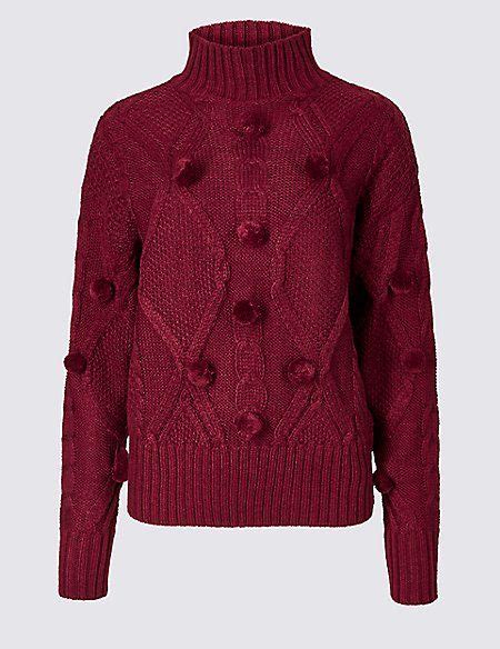 100% original products from marks & spencer clothing store online. Per Una (Marks & Spencer) cable knit pom-pom jumper. Cute ...