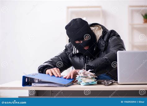 Young Male Burglar In The Office Stock Photo Image Of Attack