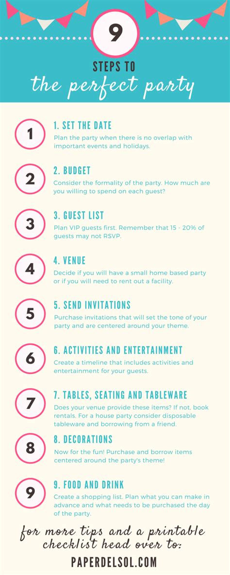 9 Steps To Planning The Perfect Party And Party Planning Checklist Party Planning Business