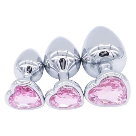 3pcs diamond anal butt toys plug round insert jeweled gem metal 3 size set s m l ebay