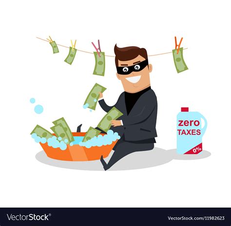 Money Laundering Concept Flat Design Royalty Free Vector