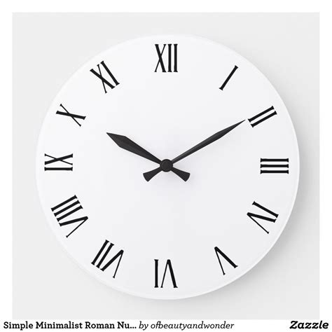 Simple Minimalist Roman Numerals Wall Clock Zazzle Wall Clock