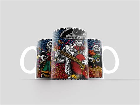 11oz Mug Sublimation Designs Day Of The Death Mariachis Mug Etsy