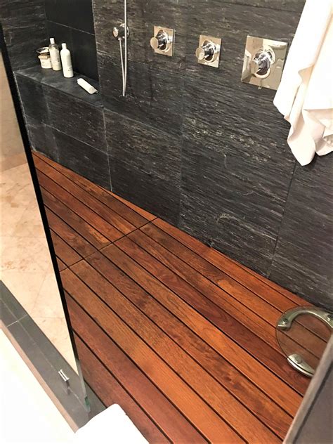 New Life For A Teak Wood Shower Floor ~ The Larkin Painting Company