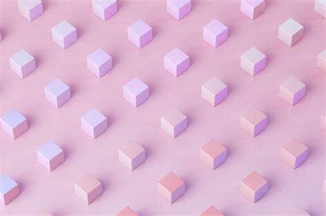 3d Illustration Of Pink And Purple Cubes Pattern Stock Photo