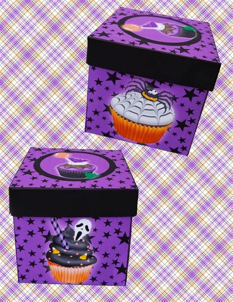Digital Printable Halloween Cupcake Box Party Favor Cupcake Etsy