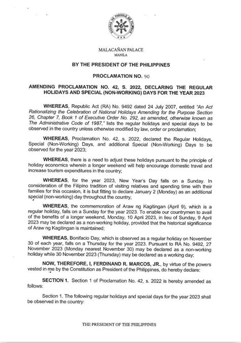 Look Updated List Of Philippine Holidays For 2023 Previewph
