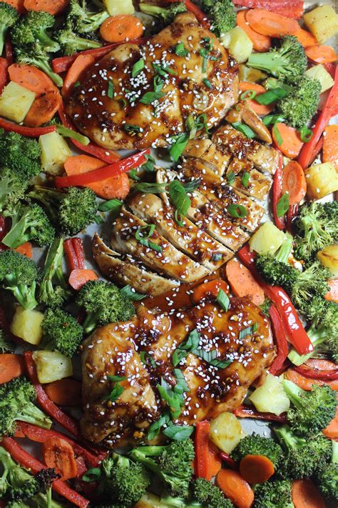 One Sheet Pan Sesame Teriyaki Chicken And Veggies Forks N Flip Flops