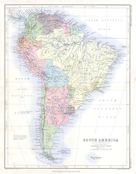 Old And Antique Prints And Maps South America Johnstonblackwood