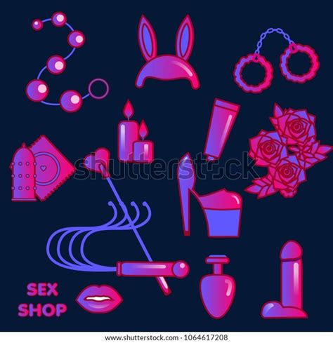 Sex Shop Icons Erotic Symbols Adult Stock Vector Royalty Free 1064617208 Shutterstock