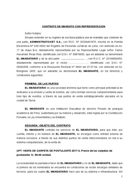 contrato de mandato pdf información del gobierno justicia