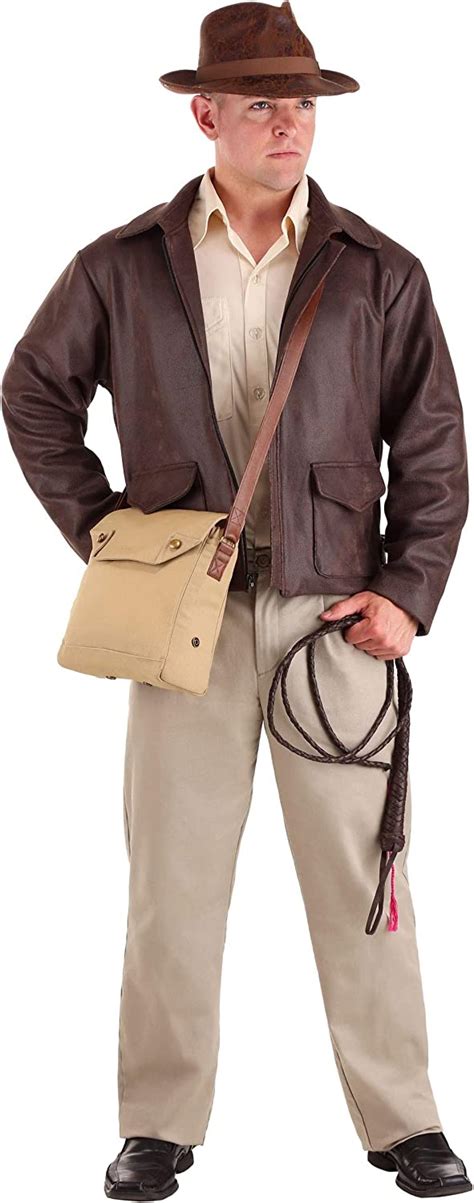 Charades Indiana Jones Men S Premium Fancy Dress Costume X Large Brown