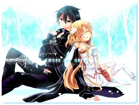 Romantic Anime Boy And Girl Kirito And Asuna Sword Art Online